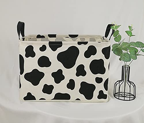 Kunro Rectangle Toy Bin Waterproof Storage Organizer For Nursery Hamper Home Decor Closet Kids Bedroom Laundry Baby Gift Shelf Baskets(Cow Pattern) #TOP2