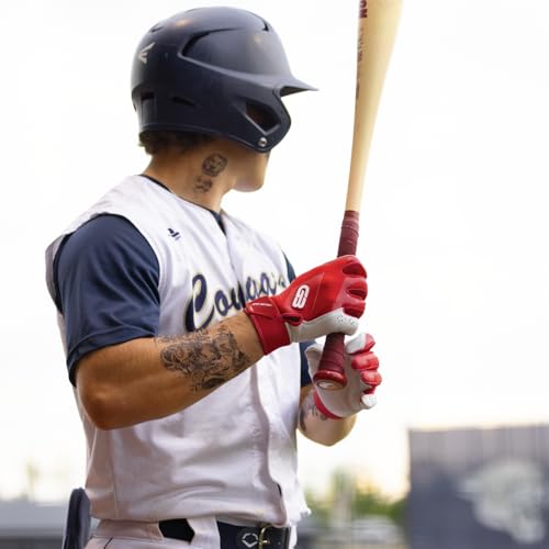 Grip Boost Baseball Batting Gloves with Boost Plus Leather – Adult and Youth Sizes for Men and Youth Players (Red, Youth Medium) — view 6