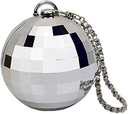 QZUnique Women's Mini Round Ball Shape Chain Purse Evening Bag Clutches Handbag