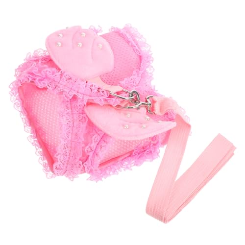 EXAOMBLE Adorable Angel Design Pet Harness for Dogs and Cats Lightweight and Comfortable Chest Strap Fashion Pink Color S Durable and Easy to Clean Random Traction Buckle Color
