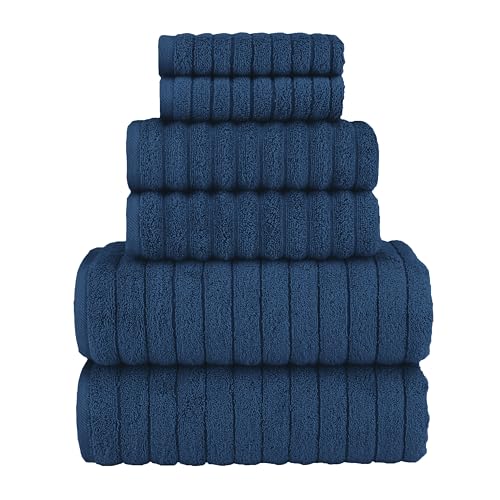 Elegant Comfort 100% Turkish Cotton Corduroy Ribbed Luxury Bath Towels
