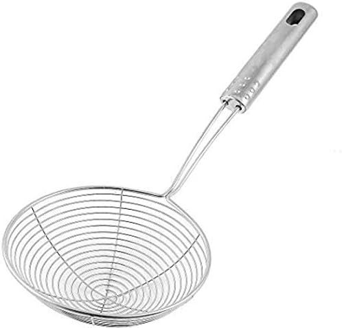 sakorawareSakoraware Today's Deal Stainless Steel Deep Fry Strainer Wire Skimmer with Spiral Mesh, Professional Grade Handle Skimmer Spoon/Ladle for Spaetzle/Pasta/Chips(14 cm)