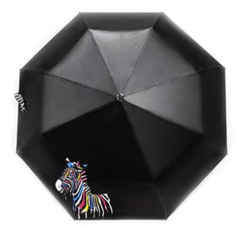 Preisvergleich Produktbild Farbwechselschirm Regenschirm Sonnenschirm Kompakt Schirm UV Schutz Taschenschirm mit Hülle Kreativ Umbrella für Kinder Damen Studentin Freundin Geschenk Leicht Windfest Durchmesser 96cm