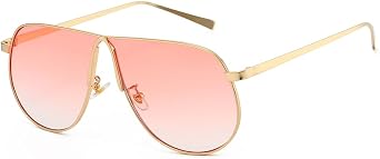 Oversized Aviator Sunglasses for Women Men 70s Gold Metal Frame Square Aviator Sun Glasses Big Shades