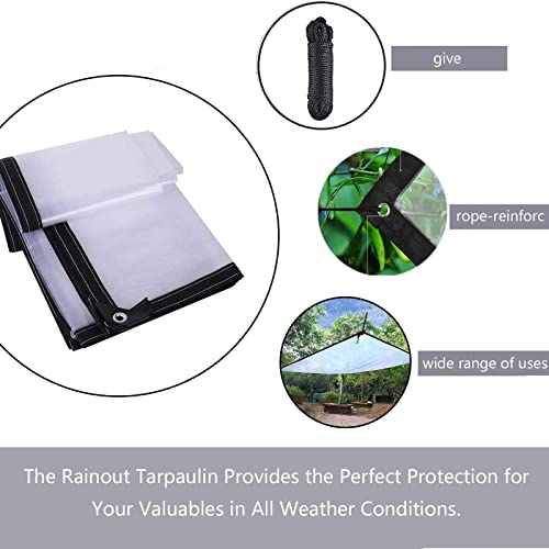 Lona transparente 2x1m con ojales impermeable y resistente de polietileno para exterior 3