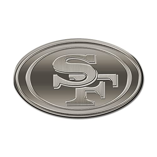 Image of Rico Industries NFL Football Standard Oval Antique Nickel Auto Emblem for Car /Truck /SUV