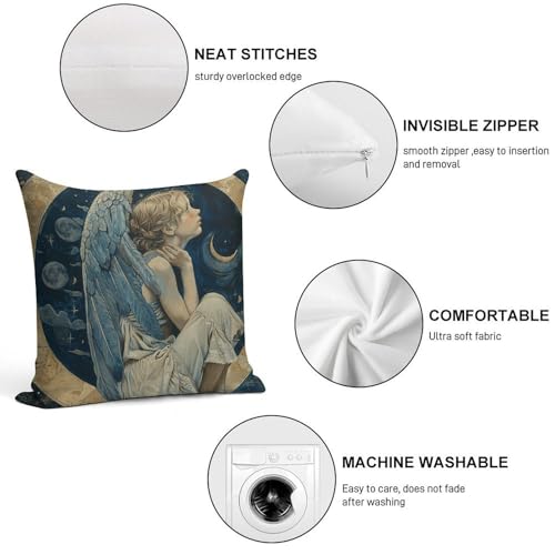 Fundas de cojín con diseño de ángel de felpa bohemia para sofá 4
