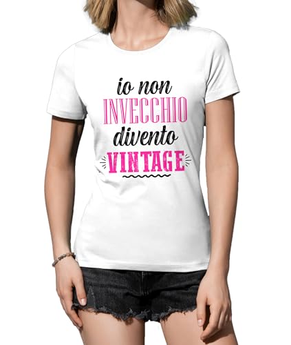 T-Shirt Maglietta Donna Girocollo Io Non invecchio...