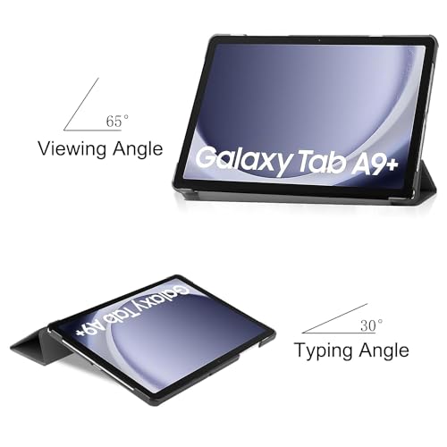 Image of ProElite Cover for Samsung Galaxy Tab A9 Plus 11 inch Case Cover, Smart Flip Case Cover for Samsung Galaxy Tab A9+ 11 inch Translucent Back with Stylus Pen, Grey