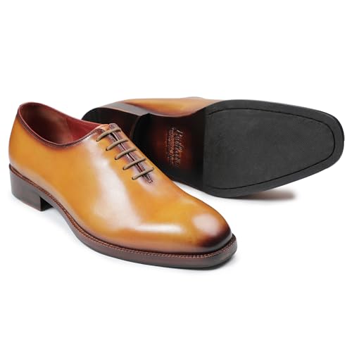 Image of Lethato Handcrafted Wholecut Oxford Men's Genuine Leather Lace Up Dress Shoes