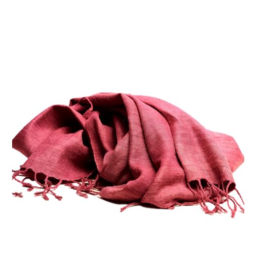 Foulard en soie femme artisanal rose Timeless Silk, étole d'exception en pure soie d'Eri fait main
