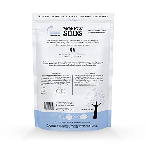 Molly's Suds Super Powder Laundry Detergent Pods | Natural Extra Strength Detergent For Sensitive Skin | Ultra Concentrated And Stain Fighting (Ocean Mist - 90 Count) #TOP1