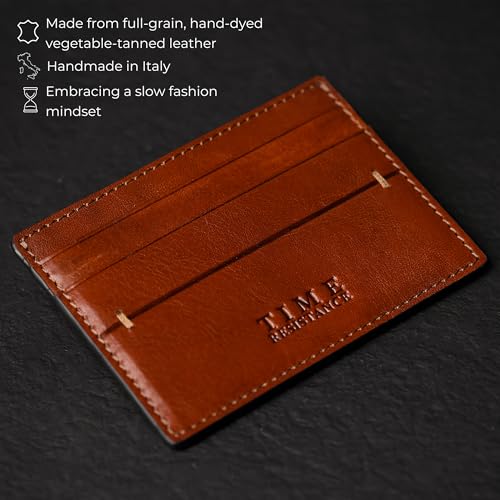 Image of Time Resistance Credit Card Case - Leather Business Card Holder - Italian Handmade Card Organizer