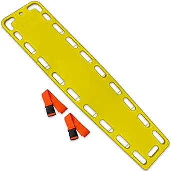 Spine Board Stretcher Backboard for Patient - EMT Backboard Immobilization Portable Patient Transport Rescue Lightweight PE Plastics Ambulance Stretcher Gurney, Yellow