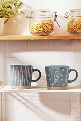 Buren Ceramics 14Oz Coffee Mugs Set Of 4, Perfect For Latte, Green Tea, Cappuccino And Beverages. Microwave And Dishwasher Safe Cups. Modern Theme Matte Finish, Makes A Great Gift #TOP1