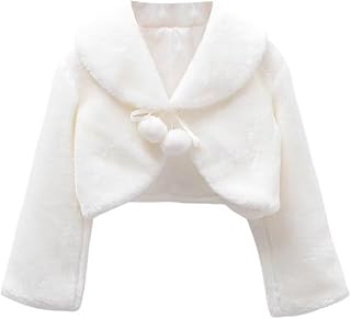 [Ｋａｙｉｙａｓｕ] 子供ケープ フォーマル ガールズ 子供ドレス 白 長袖 ふんわり キッズ ウェディングショール フェイクファー 無地 誕生日 ピアノ 発表会 音楽会 パーディー 七五三 記念撮影用