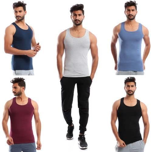 Mesery Men's Cotton Undershirts - Set of 5 (4XL)