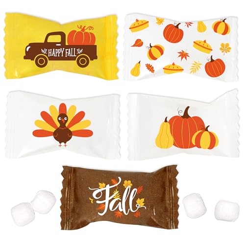 Thanksgiving Fall Butter Mint Candies 100 Count Individually Wrapped 13oz Bag Autumn Treats Happy Harvest Pumpkins Turkey Truck Pie Party Supplies Decor
