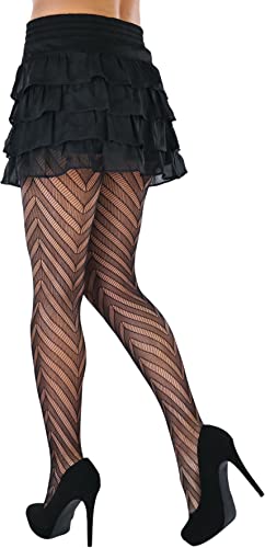 Image of ToBeInStyle Women's Vintage Art Deco Chevron Ornate Design Tights Pantyhose