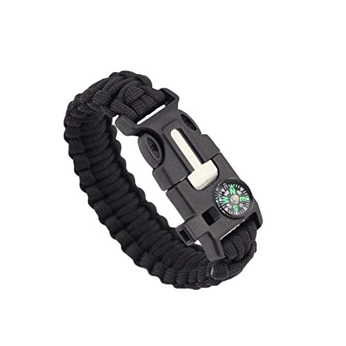 DIVISTAR Bracelet de survie 5 en 1 en paracorde, corde de parachute, allume-feu, grattoir, boussole, sifflet Cover