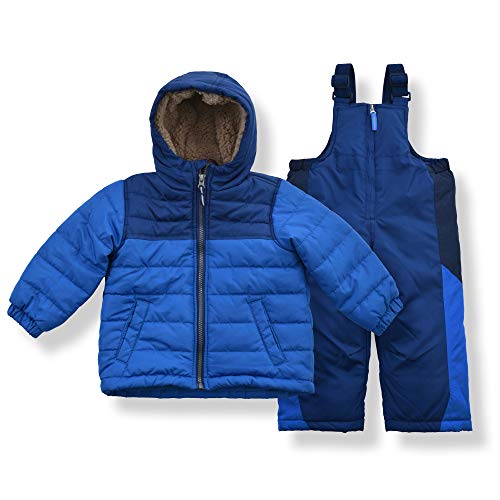 Image of Arctic Quest Boys' Bib Snow Pants and Ski Jacket Water-Resistant Snowsuit For Kids Winter Hooded Jacket