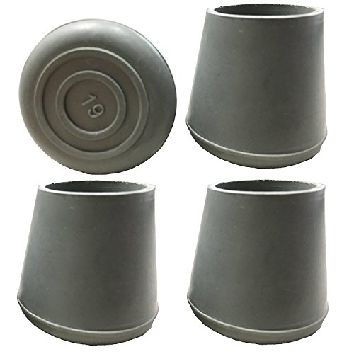 PCP Replacement Walker/Commode Tips, 7/8 inch / 2.2 cm Diameter (Gray, Set of 4)