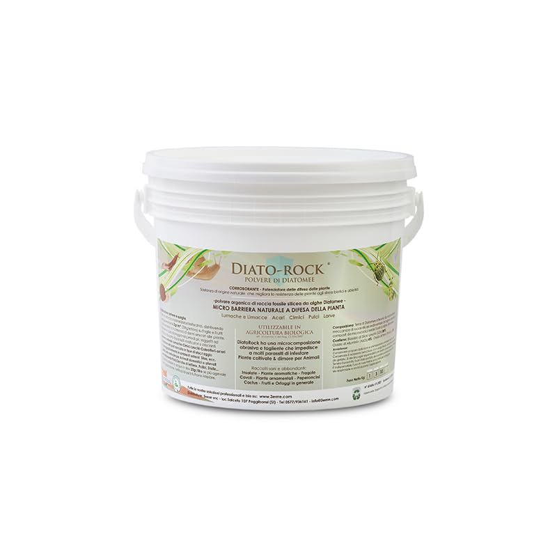 Diato-Rock® M algas diatomeas micronizadas para la prevención mecánica de insectos parásitos (orugas, saltachuelas, chinches, hormigas, pulgones)polvo corroborante-0,5 Kg-cultivo orgánico de alta