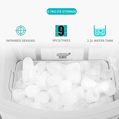 Máquina fabricadora de hielo para encimera, cubos de hielo listos en 6 minutos, produce 33 libras de hielo en 24 horas, ideal para fiestas y bebidas mezcladas miniatura 6