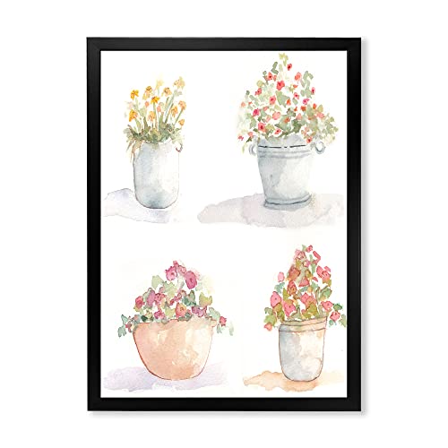 Décoration murale avec 4 pots de fleurs DesignQ pour plante intérieure
