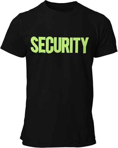 NYC FACTORY Men's Security T-Shirt (Black/Neon, Medium)