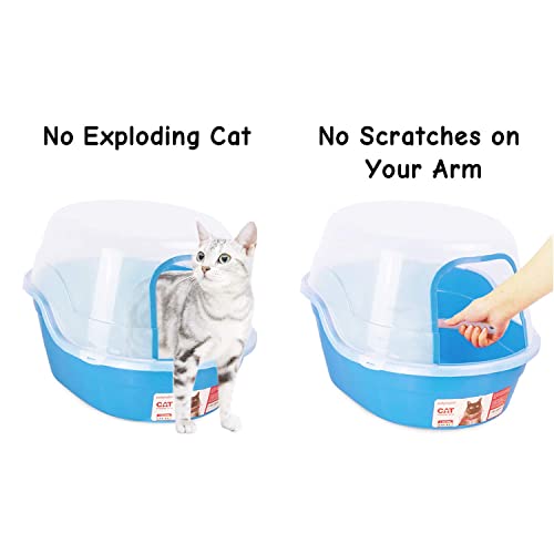 Petphabet Jumbo Hooded Cat Litter Box, Extra Large, Light Blue #TOP2