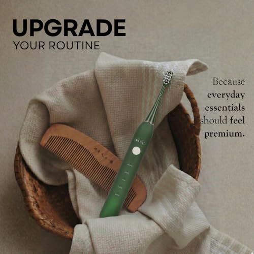 Image of Seven Oral Care SuperBrush Pro Electric Toothbrush for Adults | Rechargeable Toothbrush with Advanced Cleaning Technology | Soft Bristles | Gentle on Gums | Ergonomic Lightweight Design | Daily Oral Care (Olive Green)