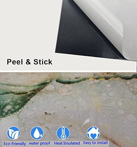 Weimeisc 24-Sheet Peel And Stick Backsplash, Self-Adhesive 3D Wall Tiles Decorative Wall Panels, Wallpaper For Bedroom, Living Room (White And Green Print) #TOP5