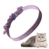 Mond und Stern, Katzenhalsband, sicheres Halsband mit Stern- und Mond-Design, Sicherheitshalsband für Haustiere, verstellbar, Glocke, Sicherheitshalsband für Hunde