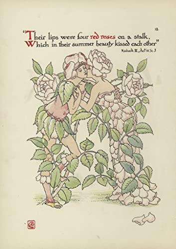 Affiche impression d'art fleurs du jardin de Shakespeare Walter Crane toile 60x90