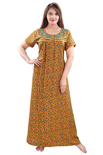 Image of Soulemo Women's Cotton, Rayon & Polyester Printed Maxi Nighty (Alpine) 861