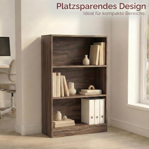 Vida Designs Cambridge 3 Ebene Medium Bücherregal, Modern Space-Saving Aufbewahrungseinheit for Wohnzimmer, Schlafzimmer or Büro… – Ansicht 5
