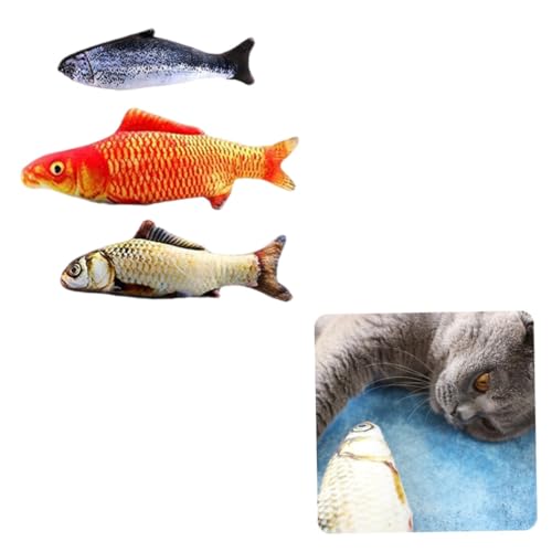 Brinquedos de erva-dos-gatos simulação pelúcia forma peixe boneca realista interativo suprimentos pa