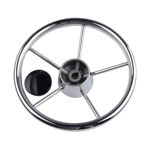 KOIVBKPHU General Marine Accessories: Stainless Steel Five-Spoke Steering, 11/13/15 Inches, 25-Degree Angle(11.5 inch)