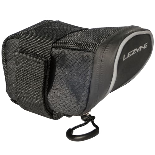 LEZYNE Micro Caddy - M Bicycle Saddle Storage Bag - Compact Aero-Shaped Nylon with Organizational Pockets, Quick Access Sleeve & Water-Resistant Zipper