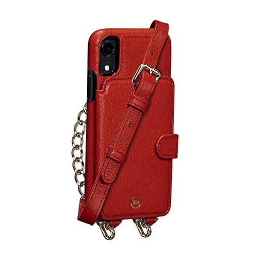 Sena Kyla Crossbody Snap On Cell Phone Case for iPhone XR - Wireless Charging Compatible, Red