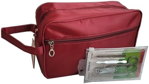 Necessaire Unissex Vermelha Exclusiva com Kit Beleza Unhas Acessó...