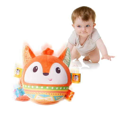 Musical Crawling Dancing Baby Toy 0-6 Months, Tummy Time Sensory Interactive Talk Toys,Plush Stuffer Animal Toys, Learning Bouncing Ball toy for Infant 0-3 6-12 18 Month Newborn Gifts for Toddler 1-2