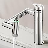 HOWUWEY 1080° Rotatable Single Hole Bathroom Vanity Faucet w...