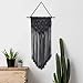 TIMEYARD Black Macrame Wall Hanging - Gothic Wall Decor Woven Wall Art - Macrame Tapestry - Boho Home Decor - 12