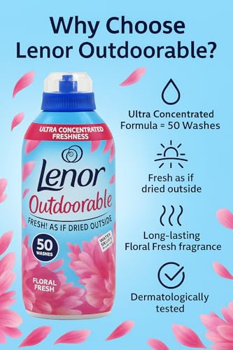 Lenor Outdoorable Floral Fresh Fabric Conditioner Pack of 2 Ultra Concentrated 700ml 50 Washes Long-Lasting Outdoor Fresh Scent Fabric Softener with EPISHED Guide Clothes Care Laundry Softener - Image 2