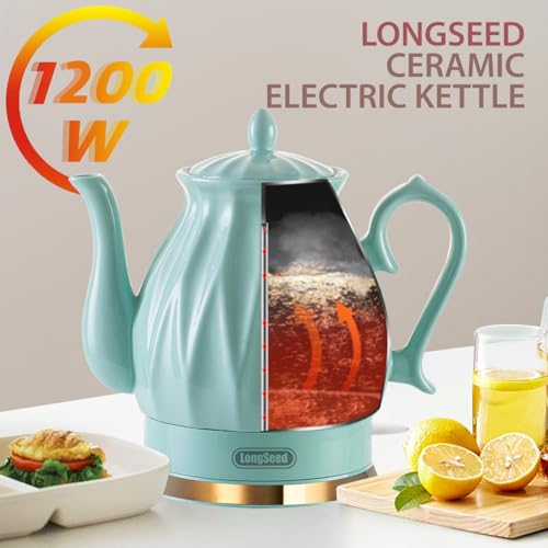 Tetera Eléctrica Cerámica 1.5 Litros 1200W Verde miniatura 7