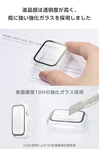 エレコム Apple Watch 保護ケース 40mm [Apple Watch SE3/SE2/SE 対応] フルカバーケース 強化ガラス 10H 指紋防止 飛散防止 ポリカーボネート素材 光沢 クリア AW-25EFCGCR