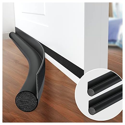 Holikme 2 Pack Door Draft Stopper Weather Stripping,Door Sweep,Adjustable Under Door Draft Blocker,Insulator, Suitable for Interior／Exterior Doors, 36” Length (Black)