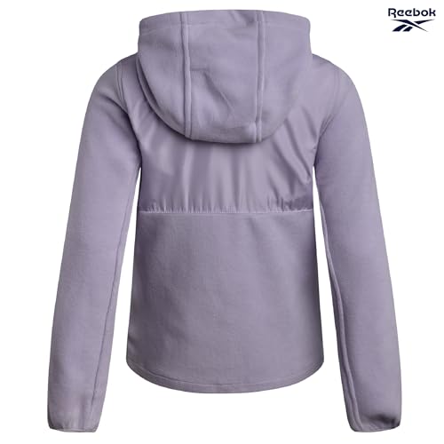Image of Reebok Girls Fleece Jacket - Weather Resistant Lightweight Polar Fleece Line Zip Up Fleece Jacket for Girls Outerwear Coats